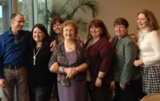 Eileen Kelleher, pictured with her children, survived a major stroke with no permanent damage after undergoing an emergency thrombectomy to remove a blood clot that traveled from her heart into her brain.