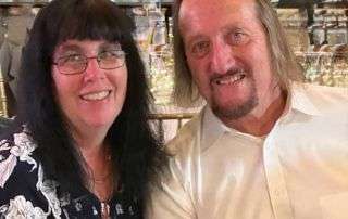 Jeff Bigley and his wife Donna after his minimally invasive robotic spine surgery.